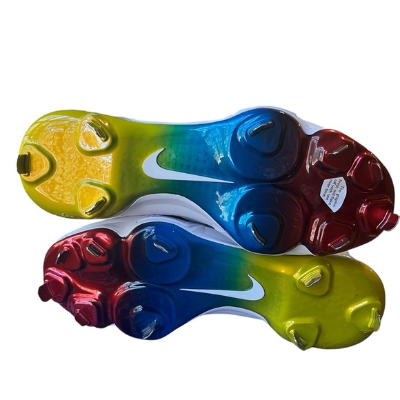 New! Nike Force Zoom 9 Mike Trout Pro Low Metal Baseball Cleats sz 10 rainbow - Picture 6 of 7